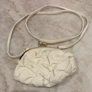 Atmosphere White Crossbody Coin Pouch — 53" Strap